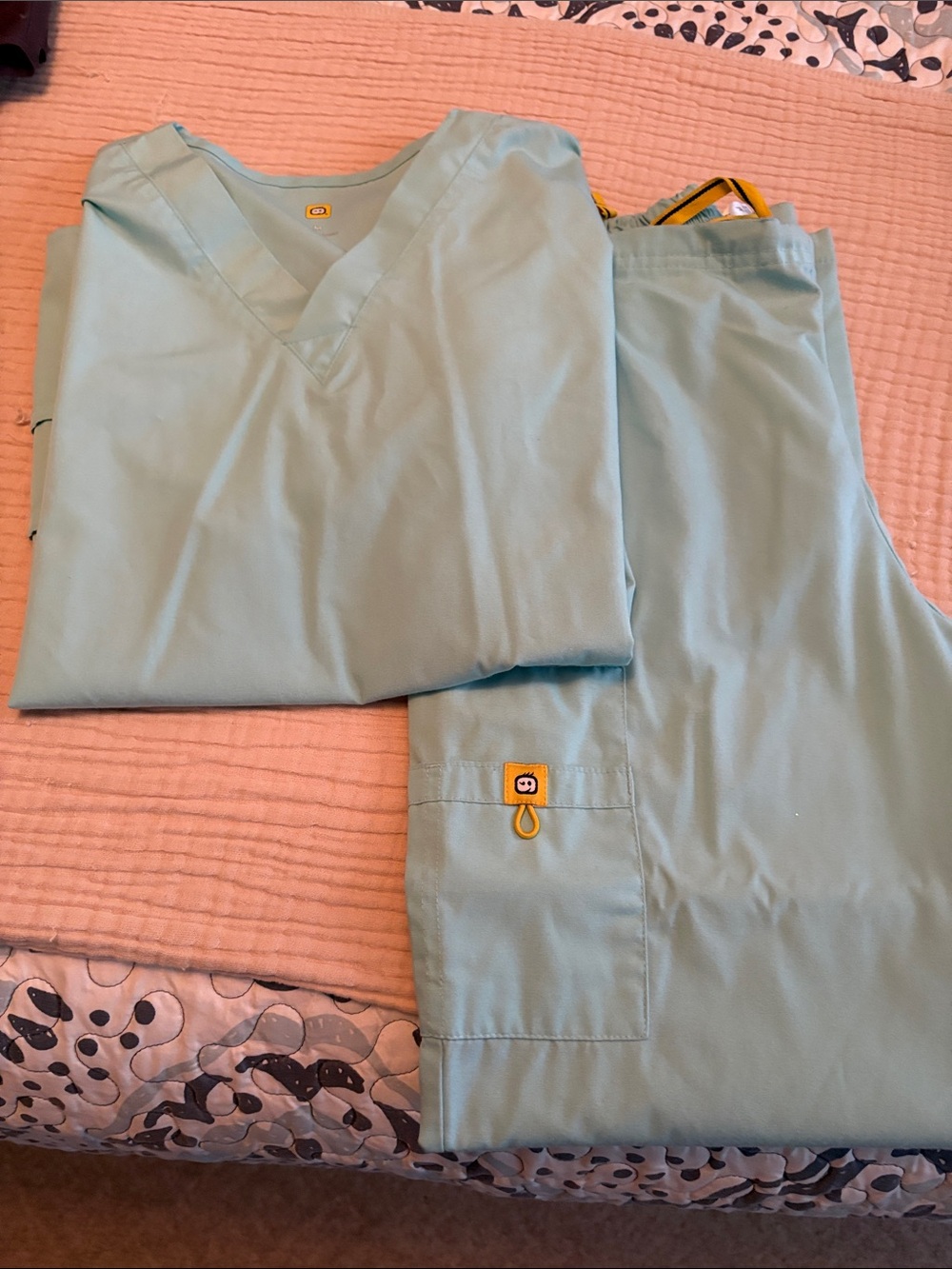 WonderWink Light Blue Scrub Top and Pants